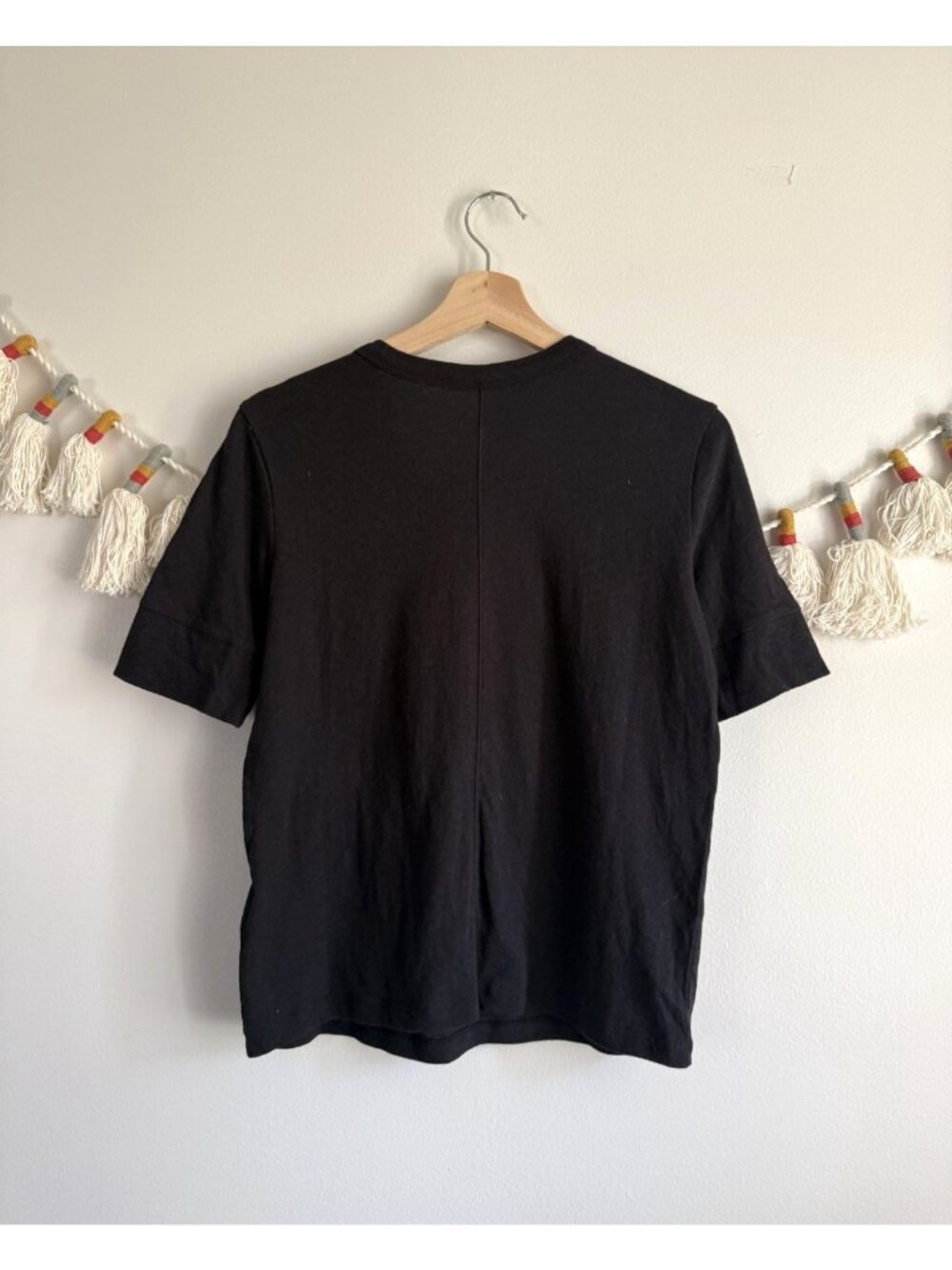 Everlane The Henley In Cotton Linen Black Short Sleeve Top Coastal Breathable XS - Picture 3 of 9